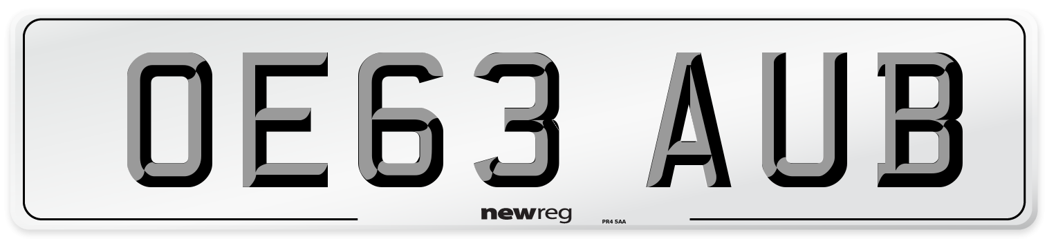 OE63 AUB Number Plate from New Reg